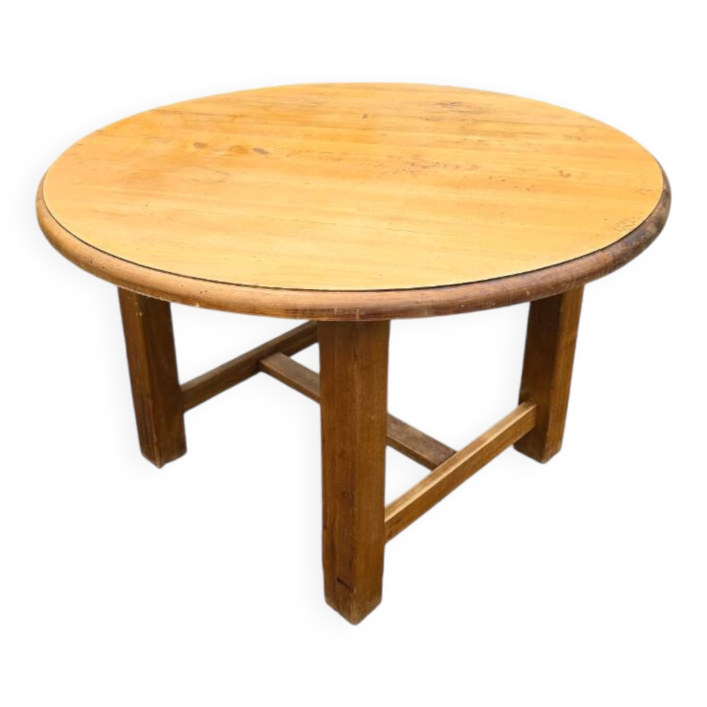 Table ronde chêne massif