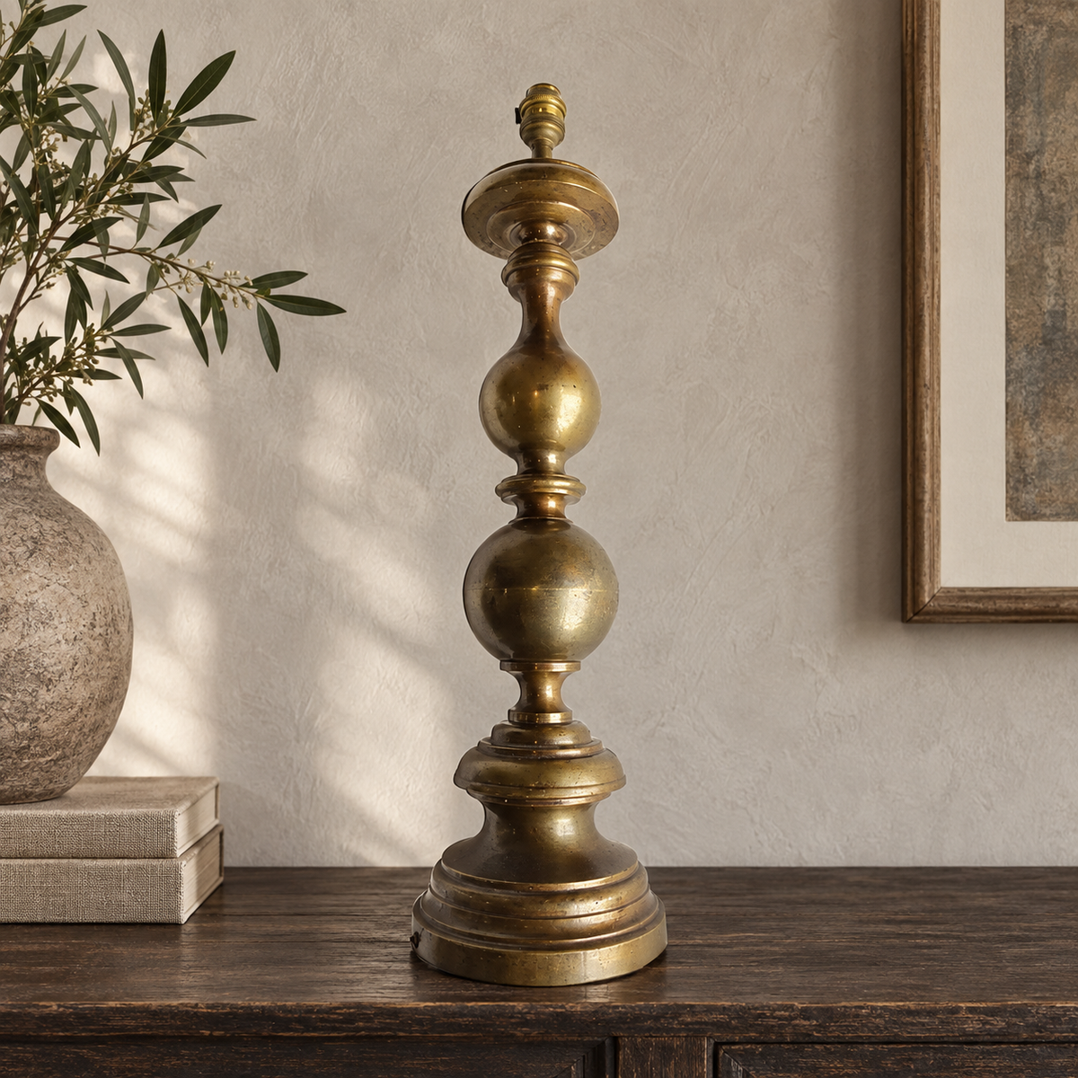 Jolie lampe ancienne en laiton type chandelier