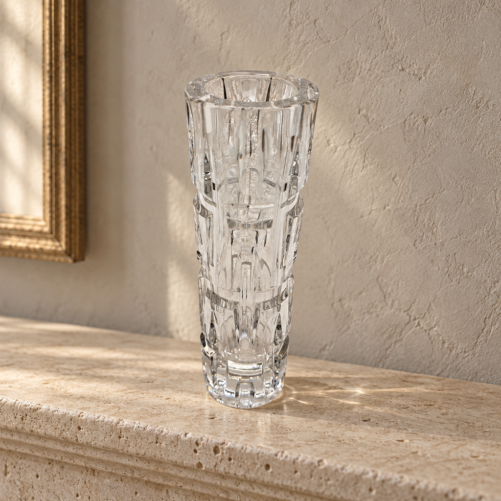 Vase rouleau en cristal vintage