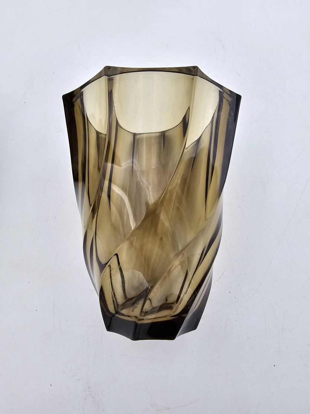 Paire de vases en verre fumé 50's