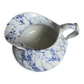 Pot à lait en porcelaine de Limoges décor bleu marbré