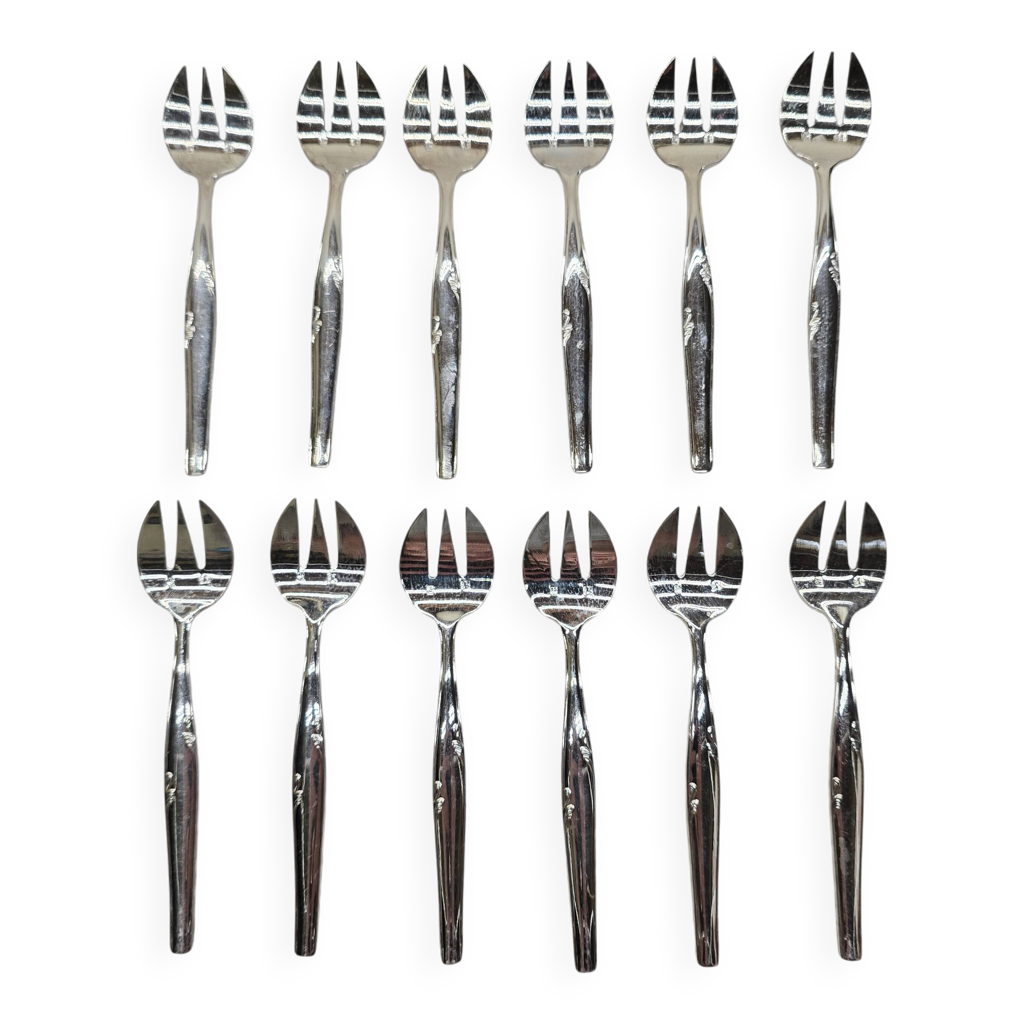 Ménagère 12 fourchettes à dessert en métal argenté