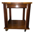 Table d’appoint / desserte Art déco en bois sur roulettes
