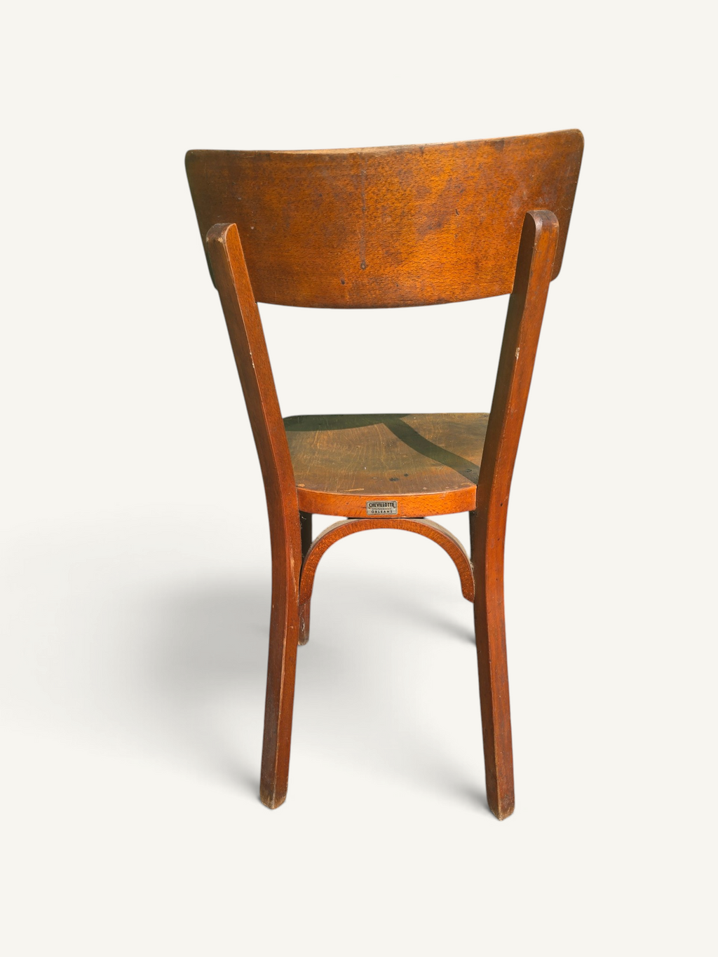 Chaise de billard ancienne Chevillotte Orléans en bois courbé