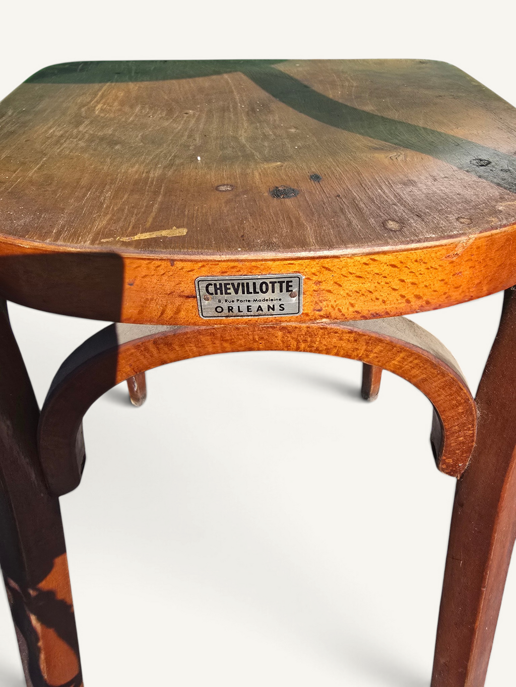 Chaise de billard ancienne Chevillotte Orléans en bois courbé