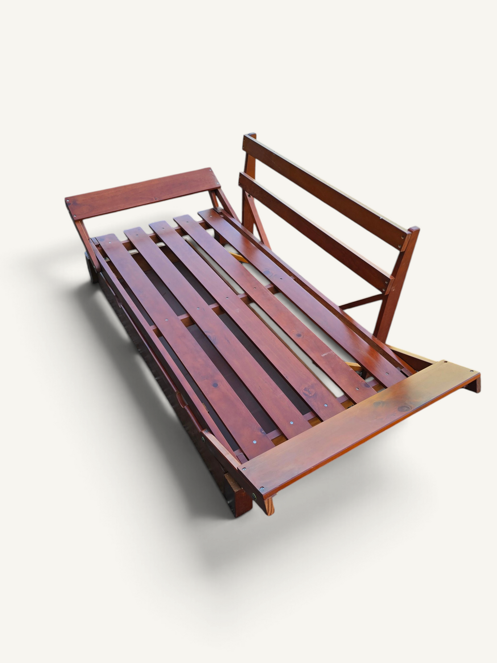 Structure de banquette-lit convertible en bois avec tiroir de rangement