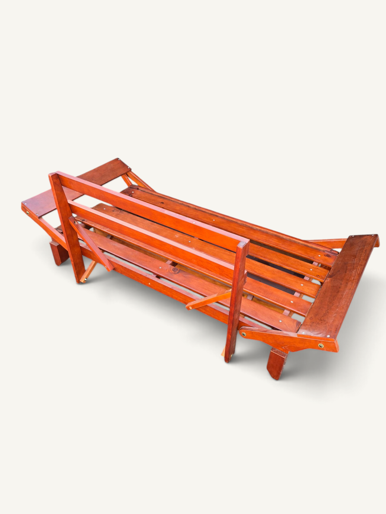 Structure de banquette-lit convertible en bois avec tiroir de rangement