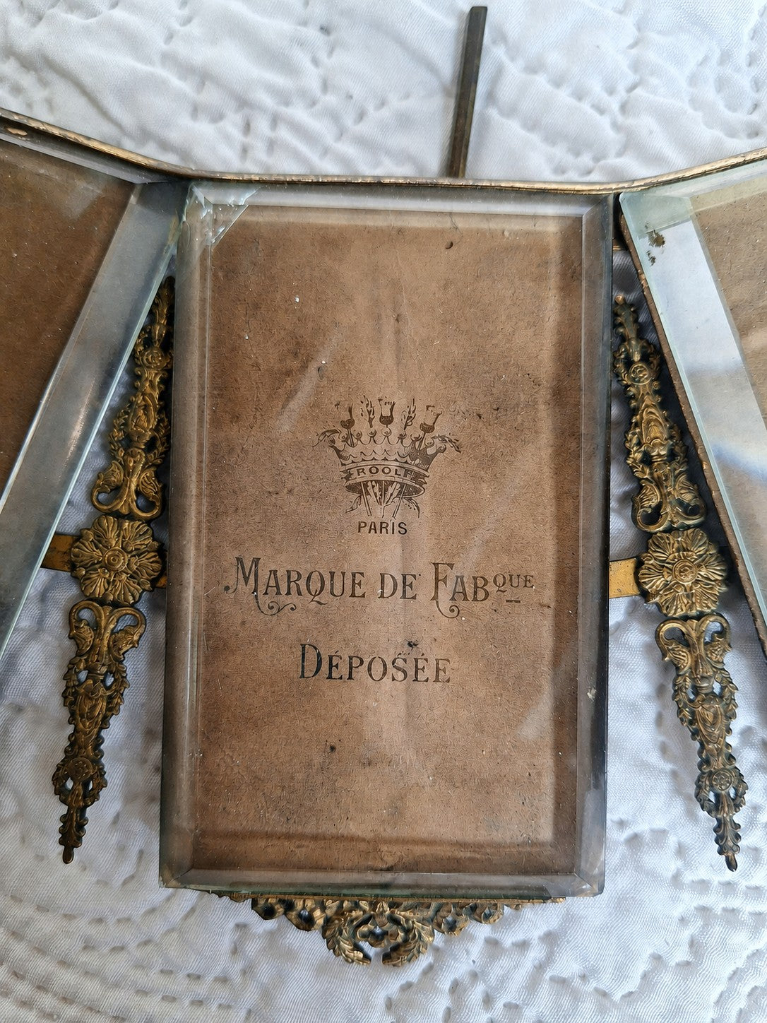 Cadre porte-photographies triple Roolf Paris – style Louis XVI – vers 1900