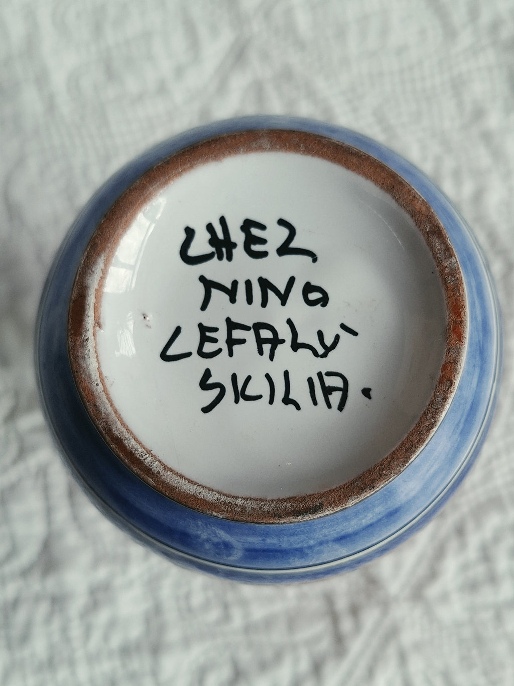 Vase sicilien en faïence peinte à la main – Chez Nino, Cefalù – 22 cm