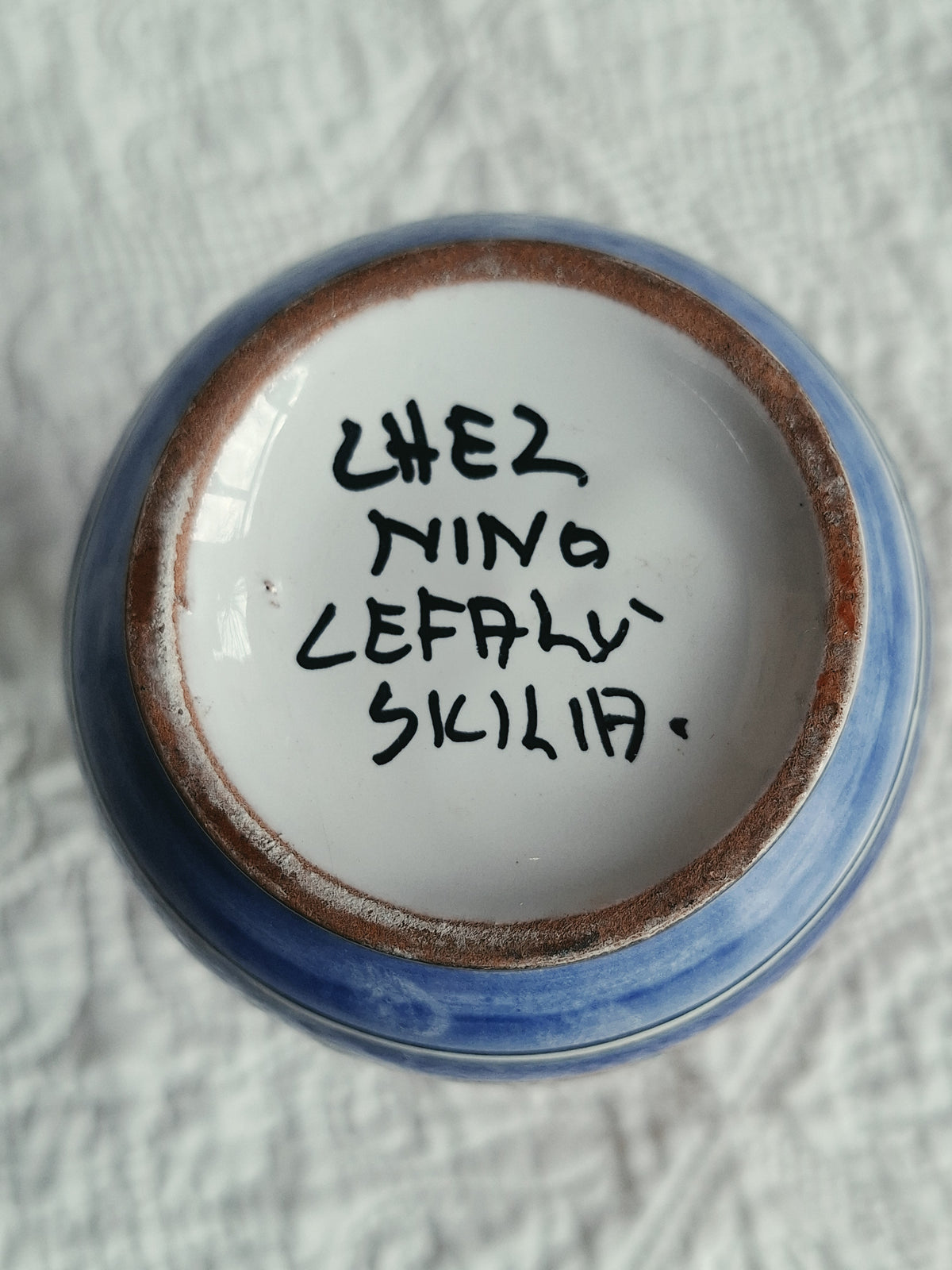 Vase sicilien en faïence peinte à la main – Chez Nino, Cefalù – 22 cm