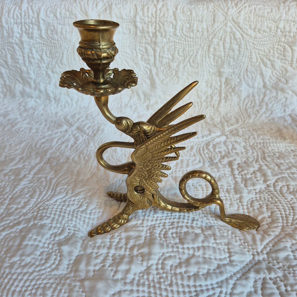Paire de bougeoirs à décor de dragons ailés – Style Napoléon III