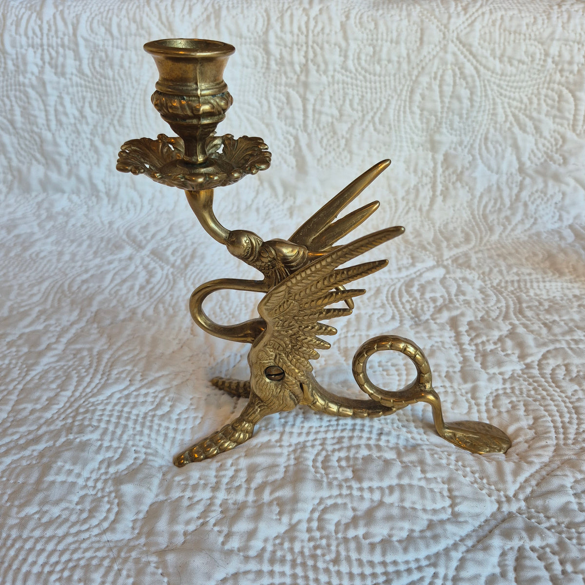Paire de bougeoirs à décor de dragons ailés – Style Napoléon III