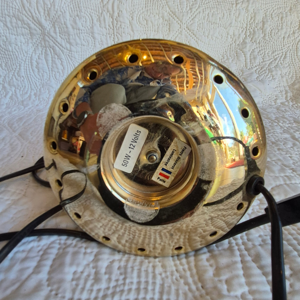 Paire de lampes spots orientables en métal doré – Pierre Disderot Luminaires, Paris