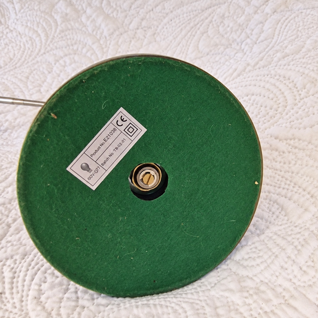 Lampe de bureau articulée Daylight avec loupe et pince – Finition laiton vieilli