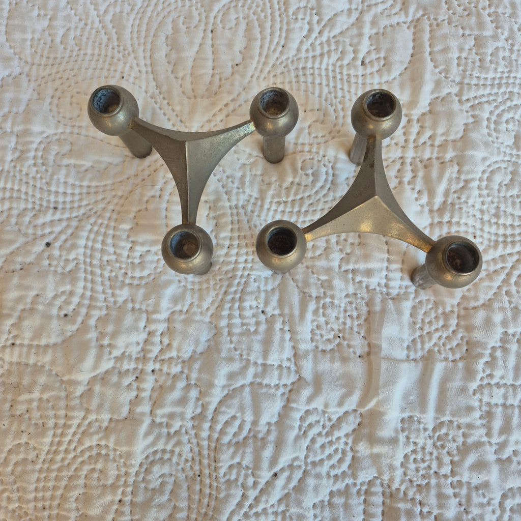 Paire de bougeoirs modulables vintage Nagel S22