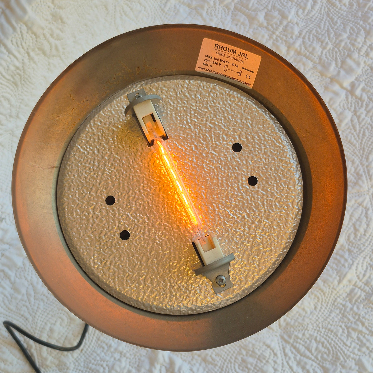 Lampe à poser Rhoum JRL en métal doré et argenté – Colonne cannelée, fabrication française