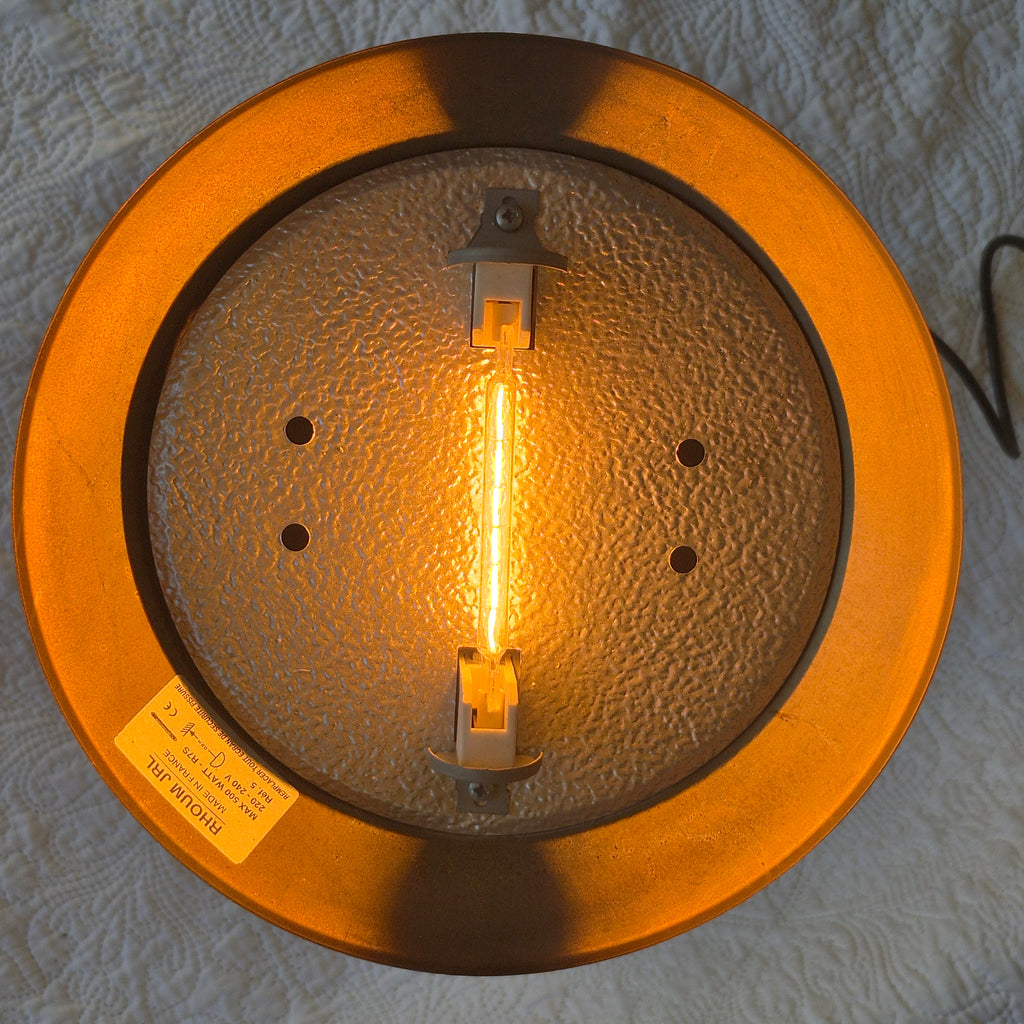 Lampe à poser Rhoum JRL en métal doré et argenté – Colonne cannelée, fabrication française