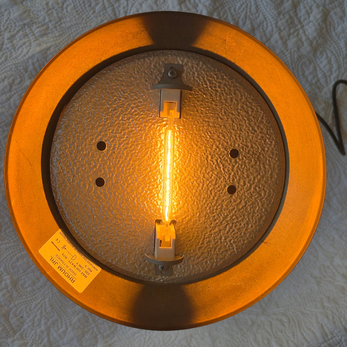 Lampe à poser Rhoum JRL en métal doré et argenté – Colonne cannelée, fabrication française