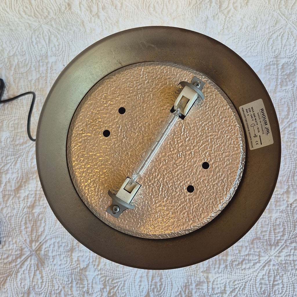 Lampe à poser Rhoum JRL en métal doré et argenté – Colonne cannelée, fabrication française