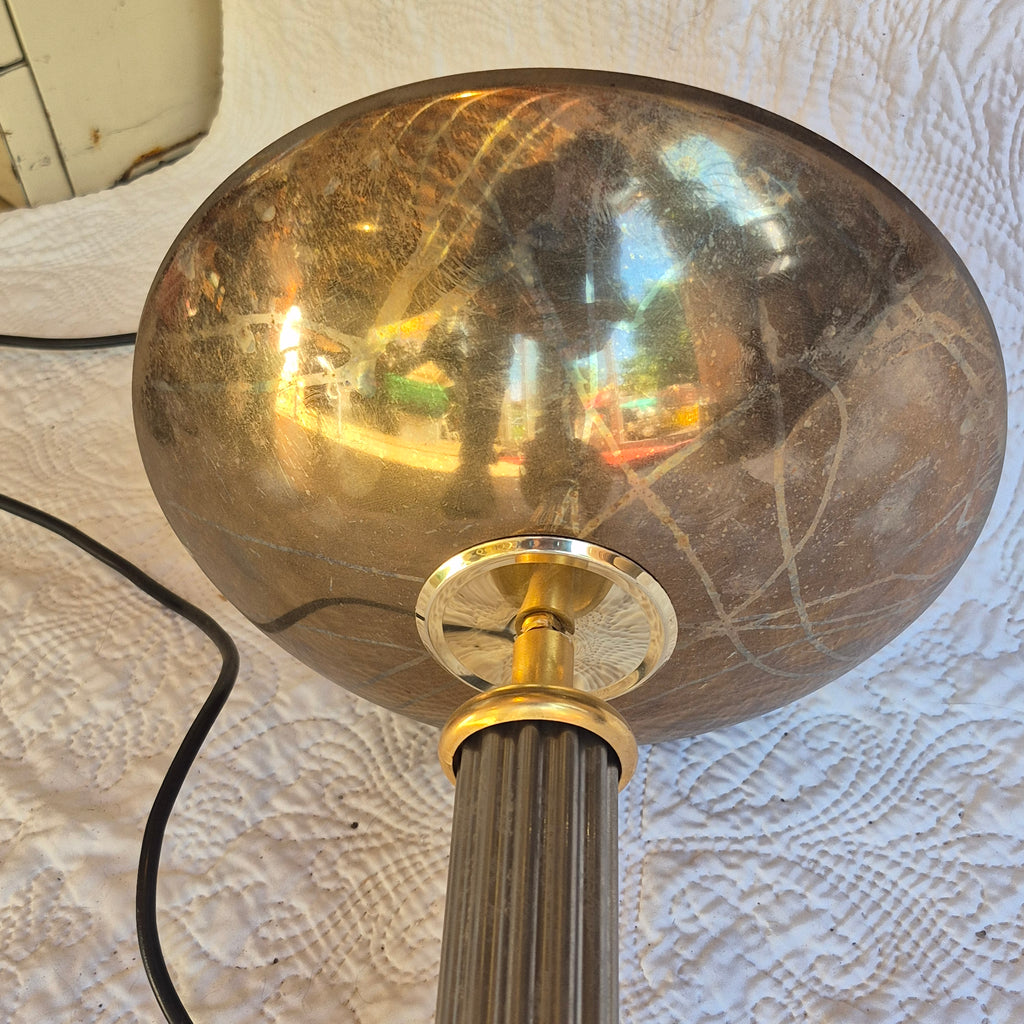 Lampe à poser Rhoum JRL en métal doré et argenté – Colonne cannelée, fabrication française