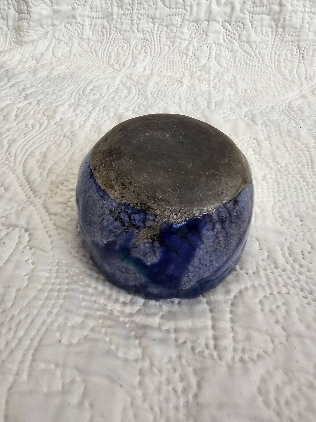 Coupelle artisanale vintage bleue