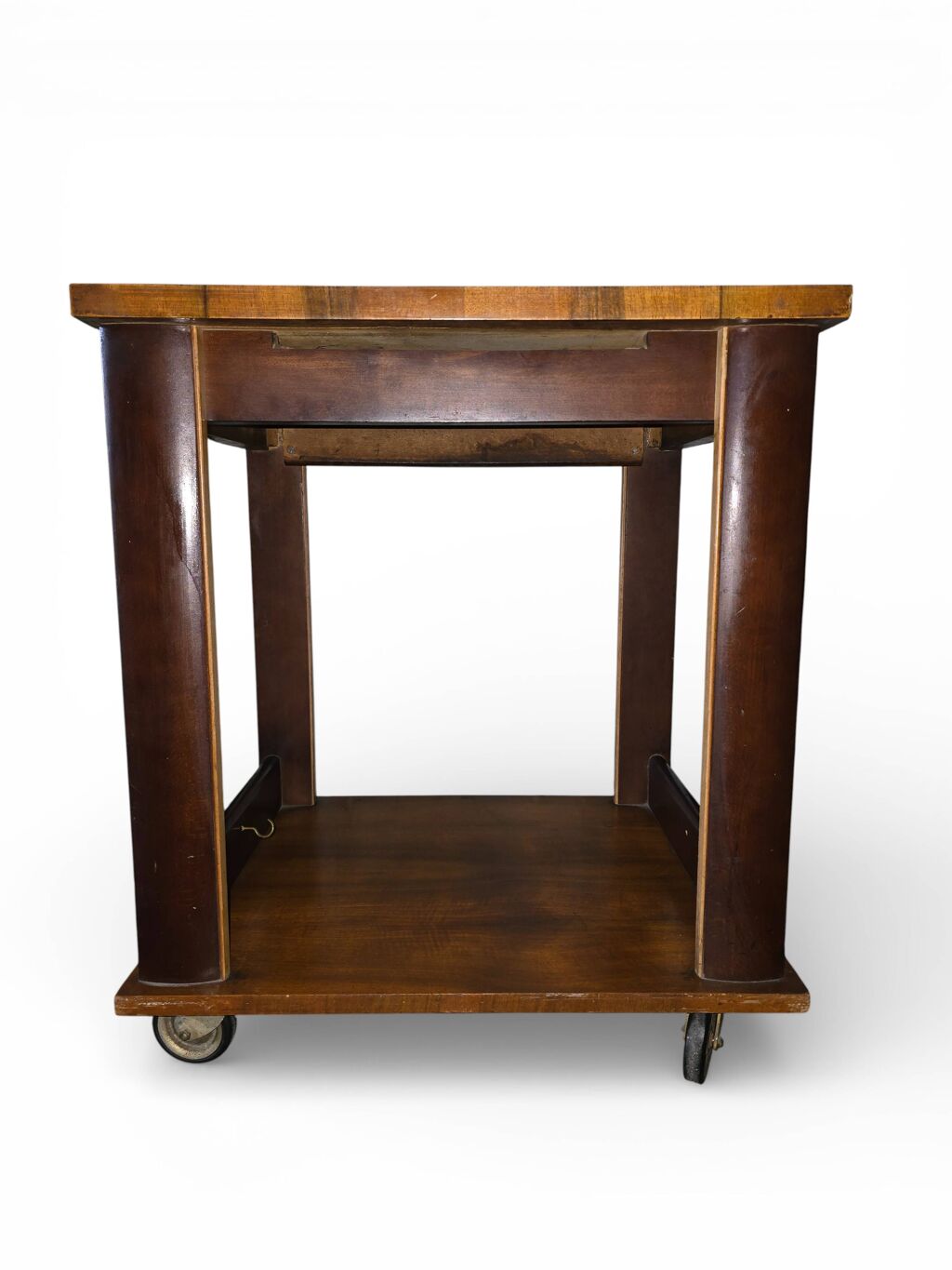 Table d’appoint / desserte Art déco en bois sur roulettes
