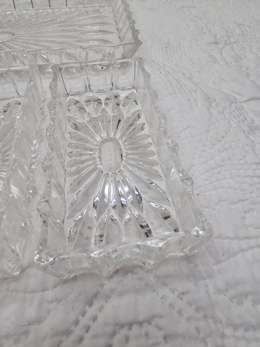 Plat compartimenté ancien en Cristal Art déco
