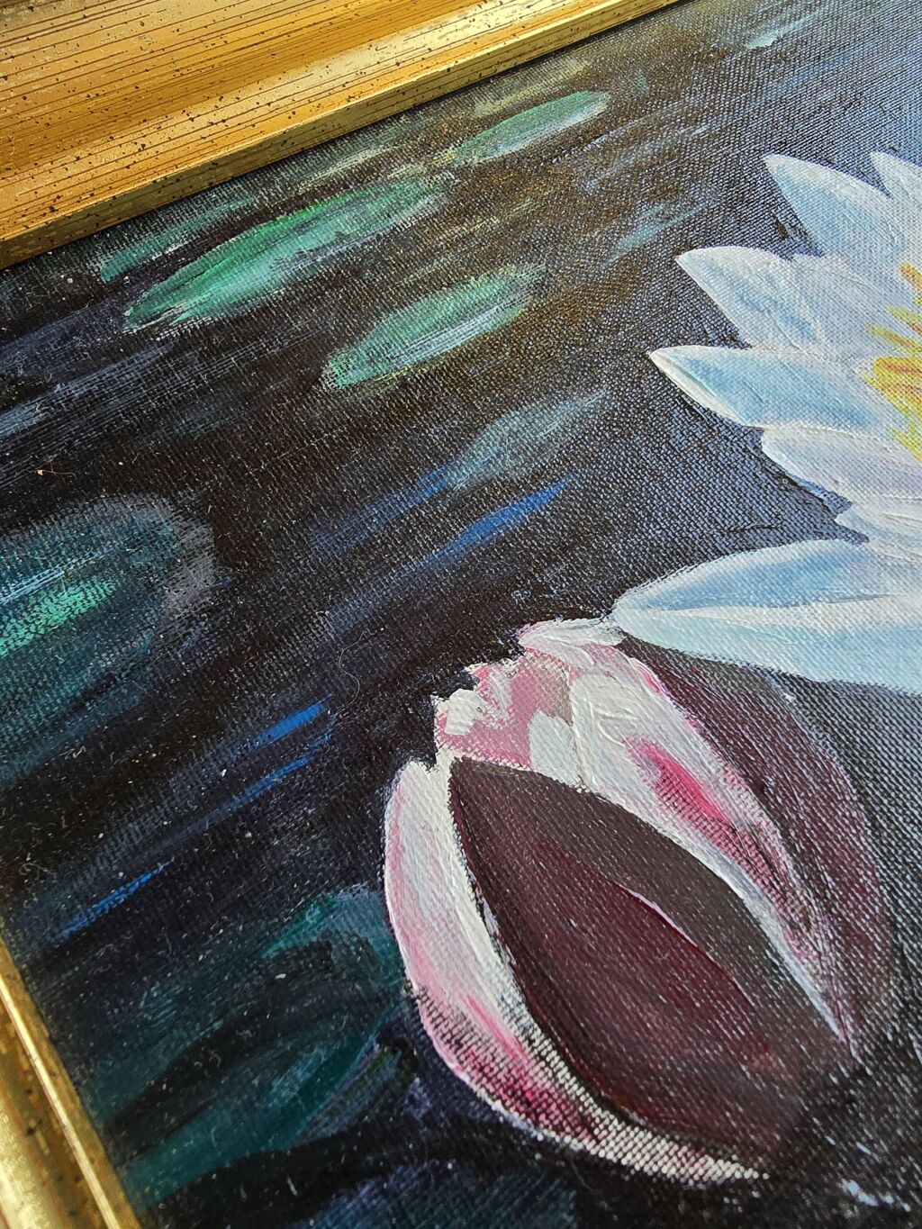 Tableau fleurs d’eau signé Jean Lebas