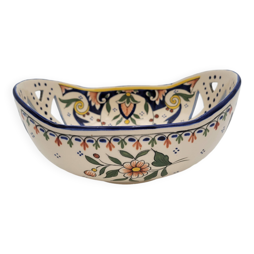 Coupe percée en faïence de Rouen