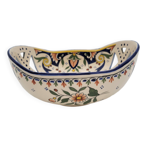Coupe percée en faïence de Rouen
