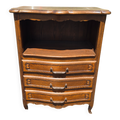 Petit meuble de chevet Louis XV en chêne – niche et 3 tiroirs