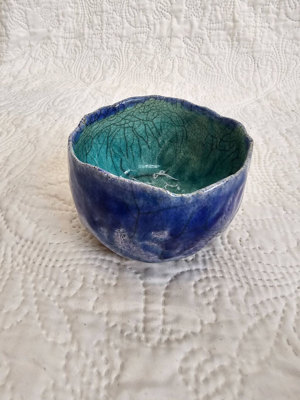 Coupelle artisanale vintage bleue