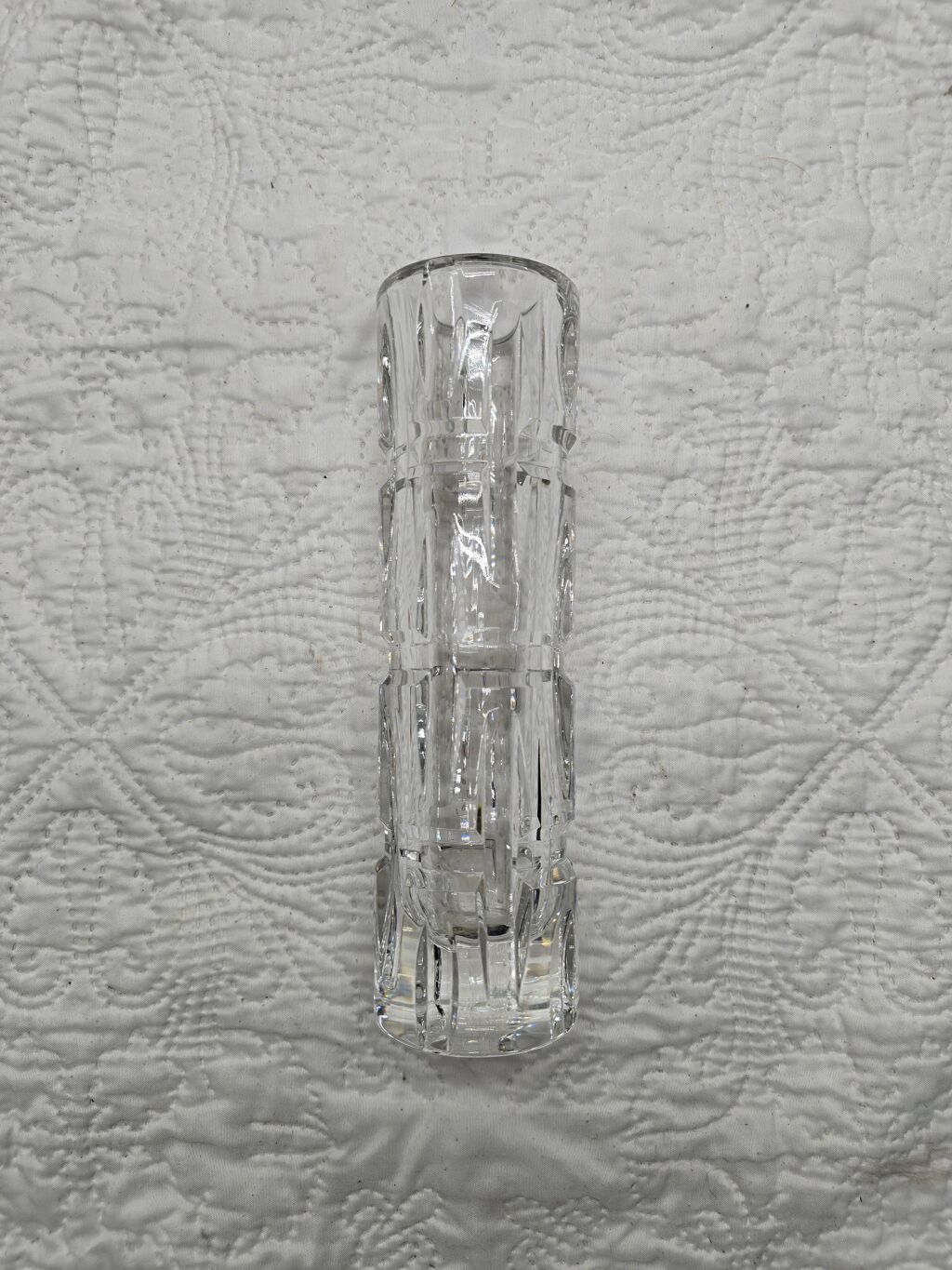 Vase rouleau en cristal vintage