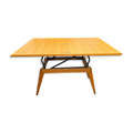 Table basse transformable scandinave en bois clair, années 60