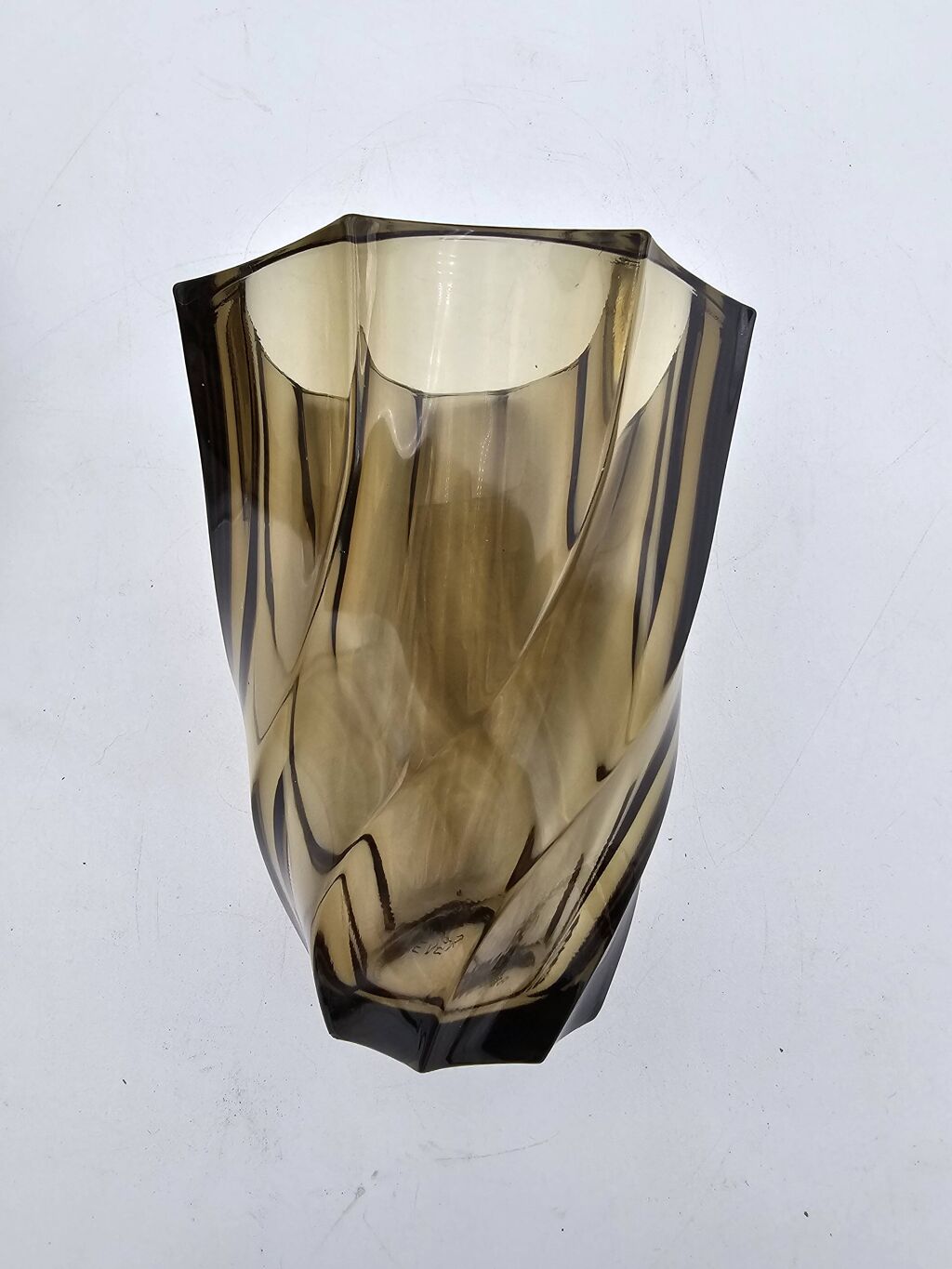 Paire de vases en verre fumé 50's