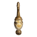 Vase couvert vintage en onyx marbre veiné, années 60-80