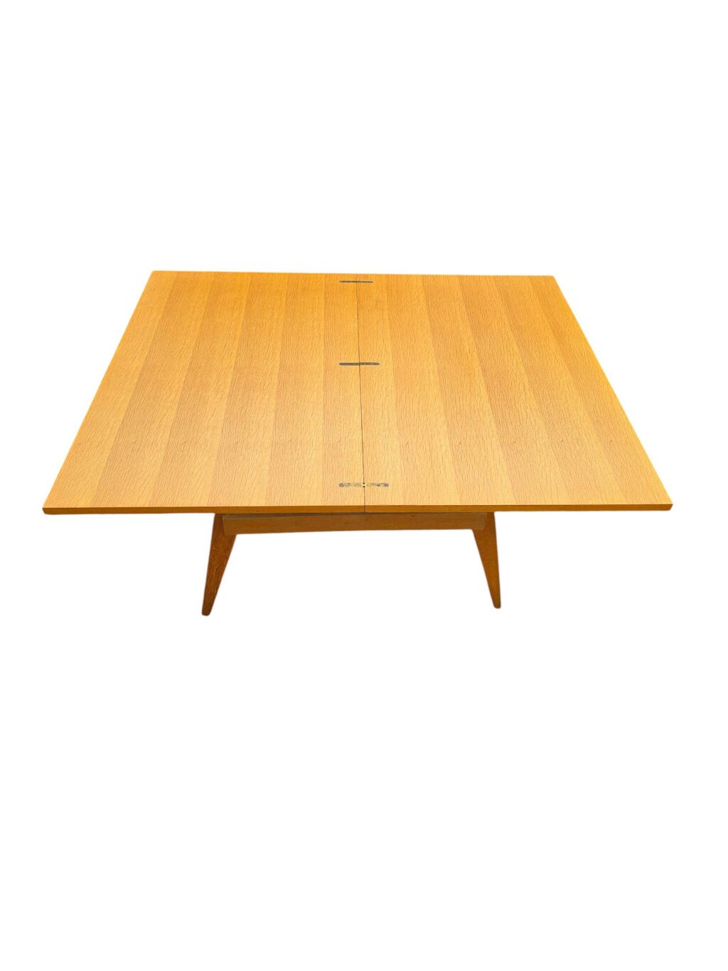 Table basse transformable scandinave en bois clair, années 60