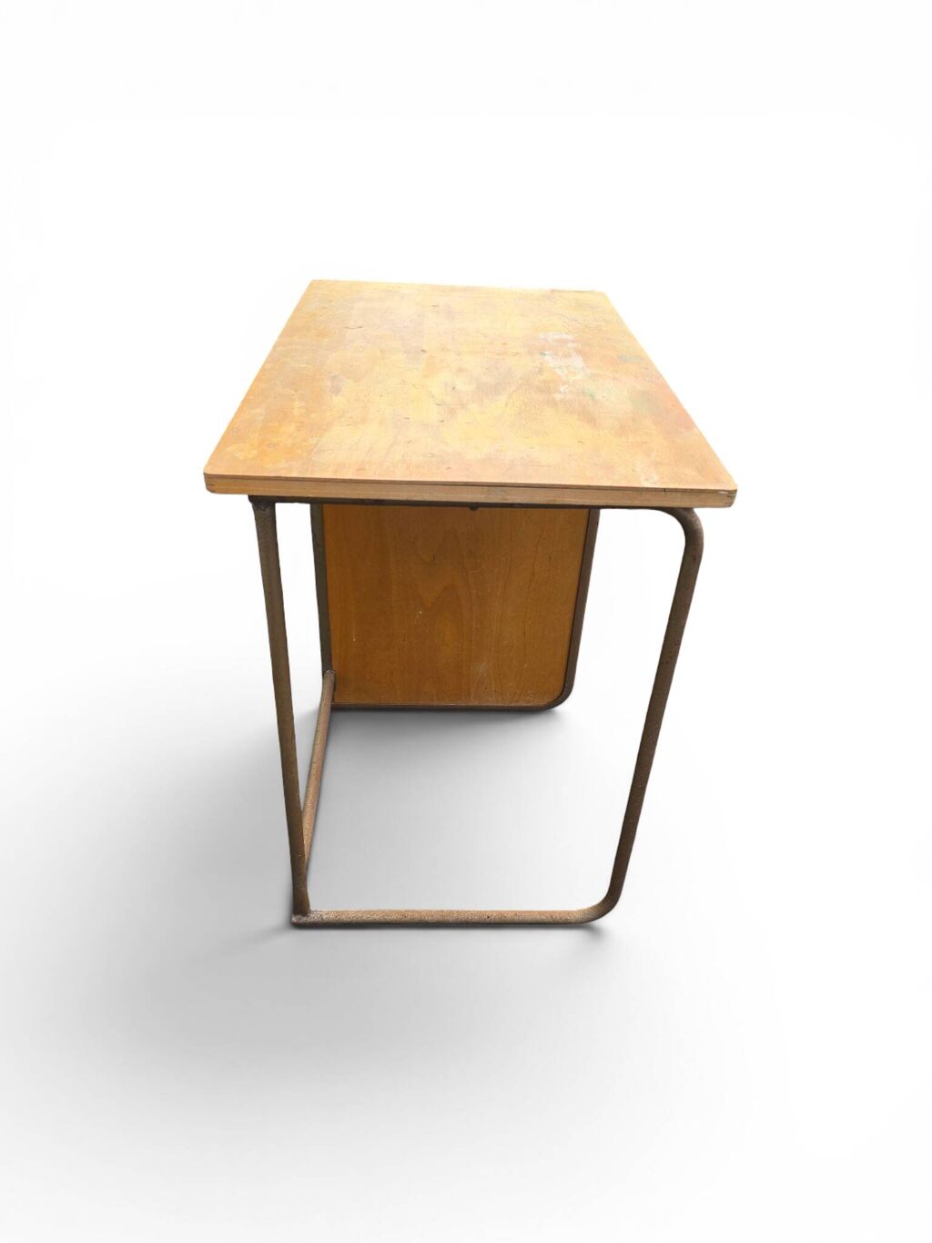 Bureau vintage années 50 bois et métal à caisson 3 tiroirs