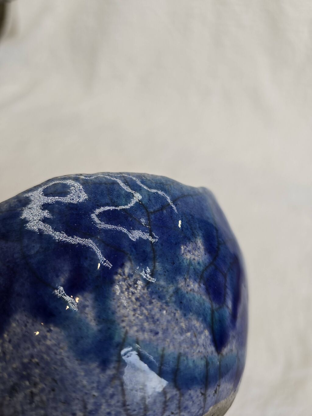 Coupelle artisanale vintage bleue