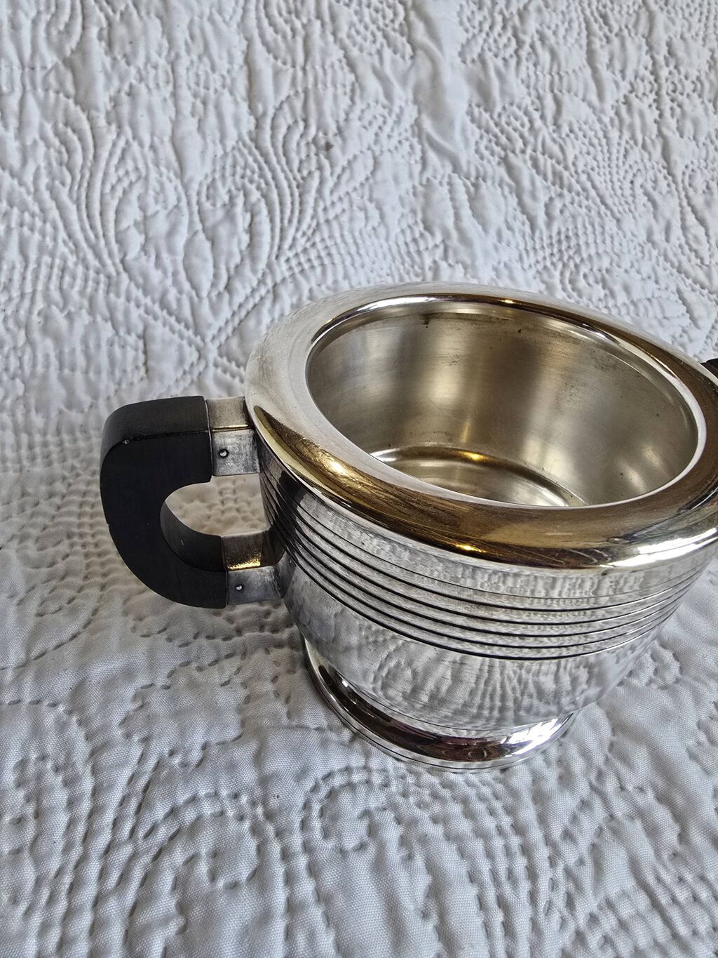Service à thé et café Art déco en métal argenté et bakélite, années 1930