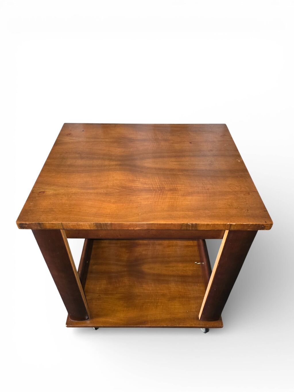 Table d’appoint / desserte Art déco en bois sur roulettes