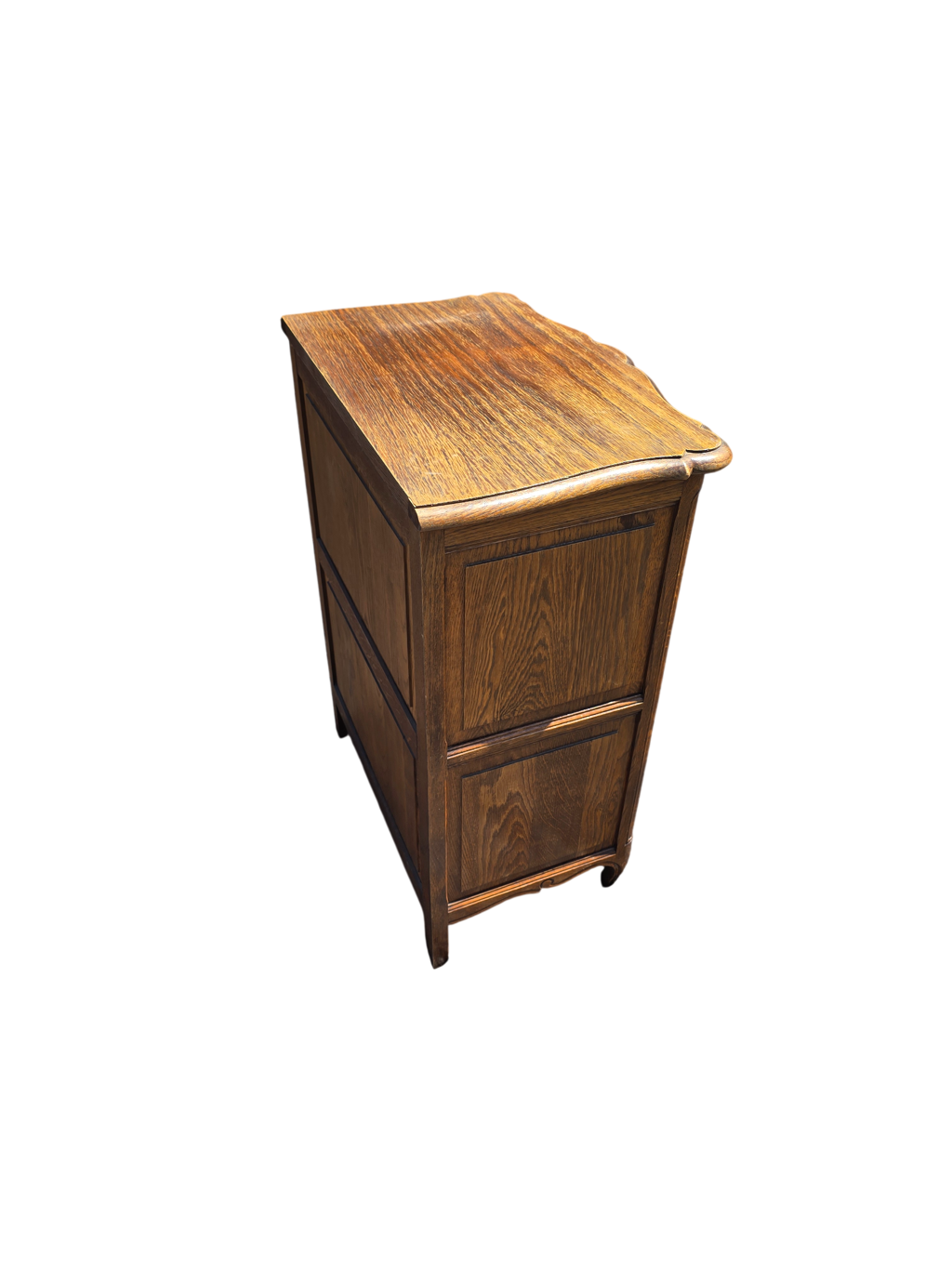Petit meuble de chevet Louis XV en chêne – niche et 3 tiroirs