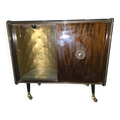 Cabinet bar années 50/60, intérieur capitonné &amp; éclairage