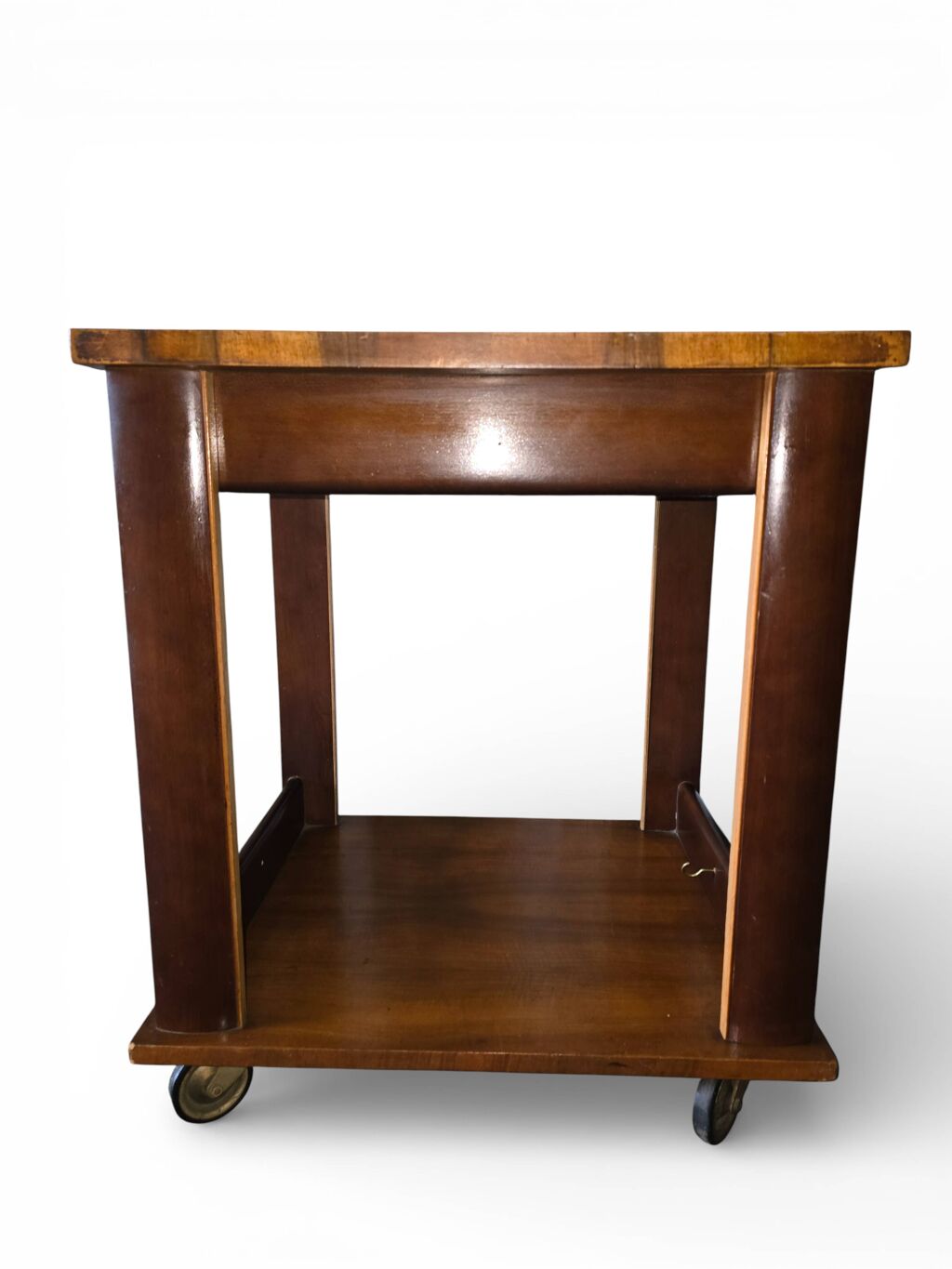 Table d’appoint / desserte Art déco en bois sur roulettes