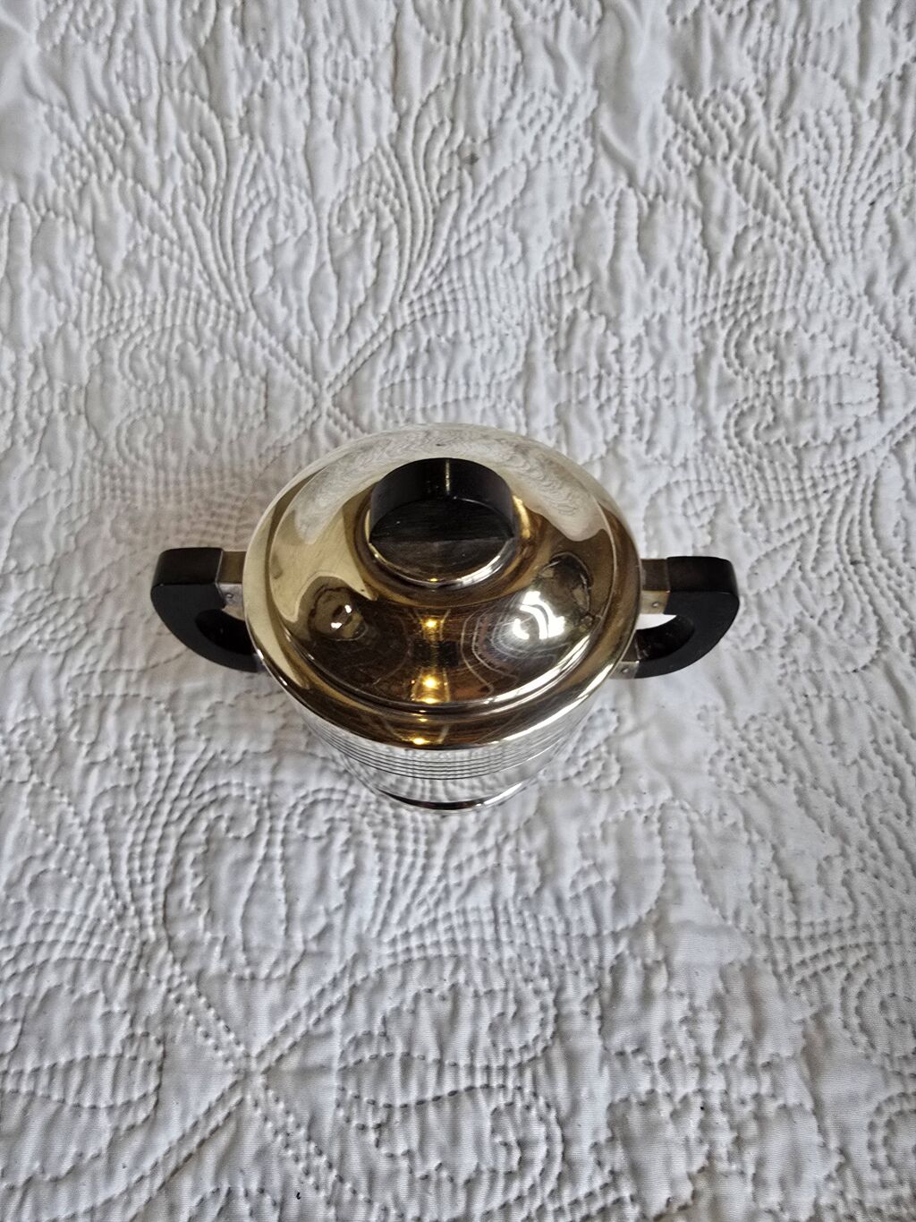 Service à thé et café Art déco en métal argenté et bakélite, années 1930
