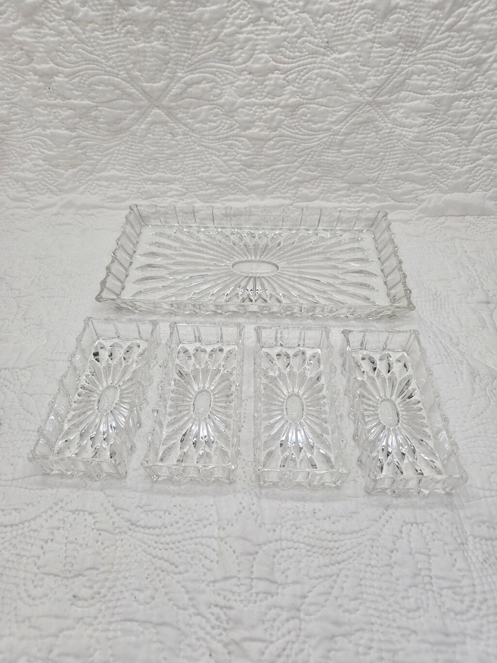 Plat compartimenté ancien en Cristal Art déco