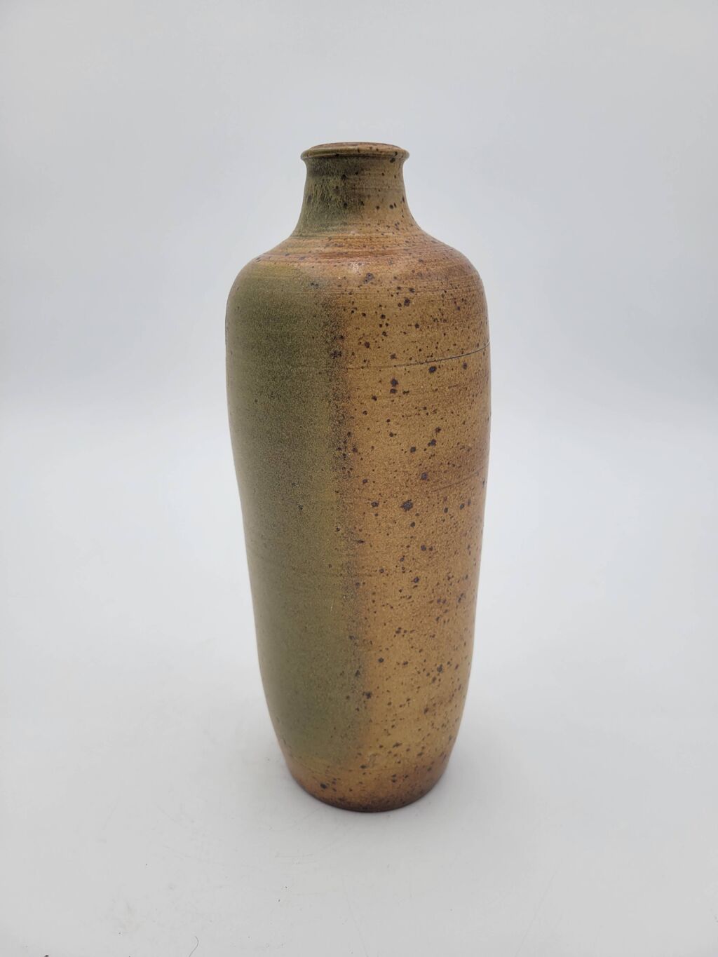 Vase artisanal vintage en grès pyrité
