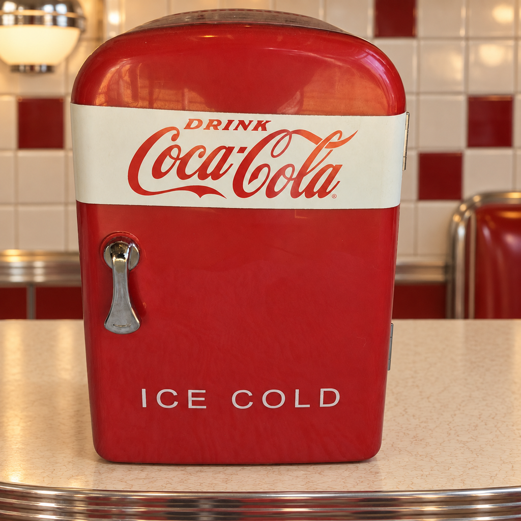 Mini-frigo Coca-Cola « Ice Cold » 4 litres – Design rétro rouge et blanc