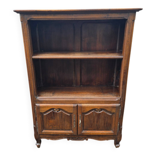Bibliothèque ancienne de style Louis XV en chêne patiné