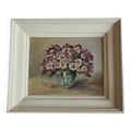 Tableau vintage bouquet de fleurs signé Girardot